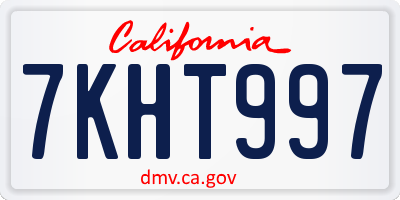 CA license plate 7KHT997