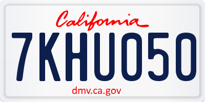 CA license plate 7KHU050