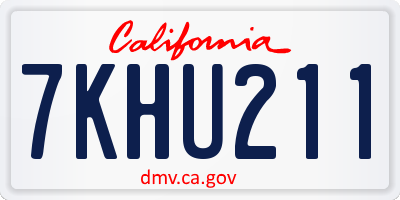 CA license plate 7KHU211