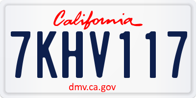 CA license plate 7KHV117