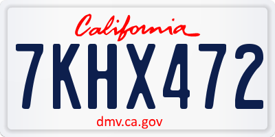 CA license plate 7KHX472