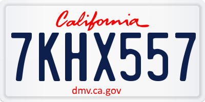CA license plate 7KHX557