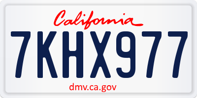 CA license plate 7KHX977