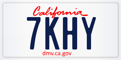 CA license plate 7KHY