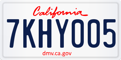 CA license plate 7KHY005