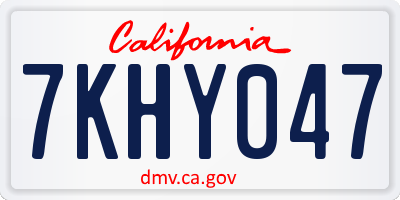 CA license plate 7KHY047