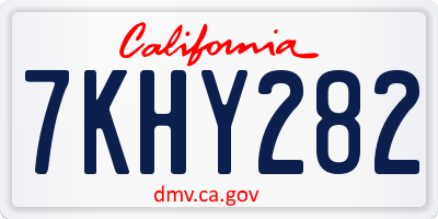 CA license plate 7KHY282