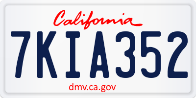 CA license plate 7KIA352
