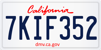 CA license plate 7KIF352