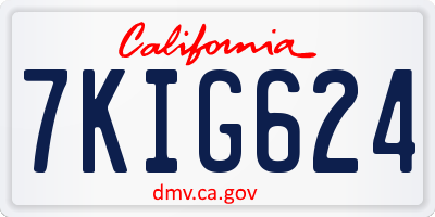 CA license plate 7KIG624