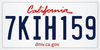 CA license plate 7KIH159