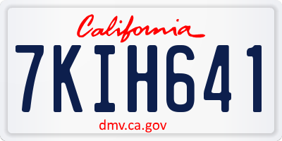 CA license plate 7KIH641