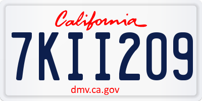 CA license plate 7KII209