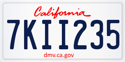 CA license plate 7KII235