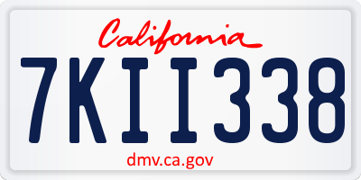 CA license plate 7KII338