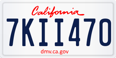 CA license plate 7KII470
