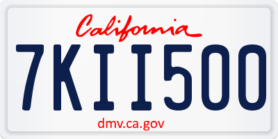 CA license plate 7KII500