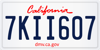CA license plate 7KII607