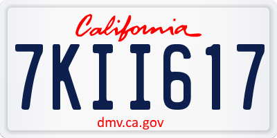 CA license plate 7KII617
