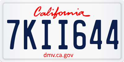 CA license plate 7KII644