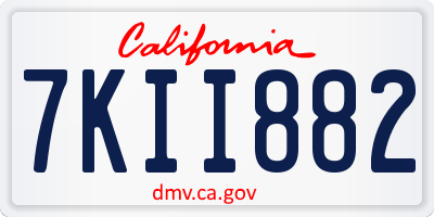 CA license plate 7KII882