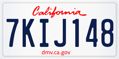 CA license plate 7KIJ148