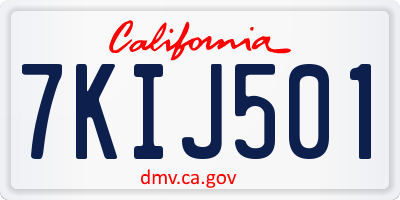 CA license plate 7KIJ501