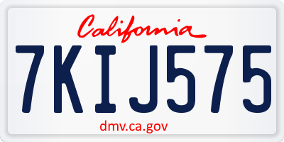 CA license plate 7KIJ575
