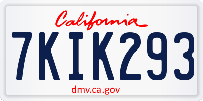 CA license plate 7KIK293