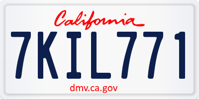 CA license plate 7KIL771