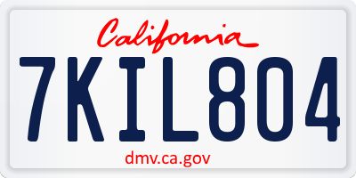 CA license plate 7KIL804