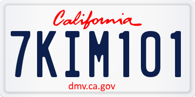 CA license plate 7KIM101