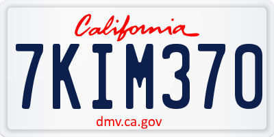 CA license plate 7KIM370