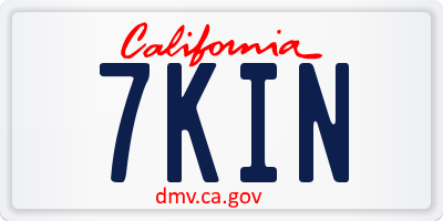 CA license plate 7KIN