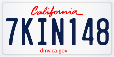 CA license plate 7KIN148