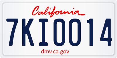 CA license plate 7KIO014