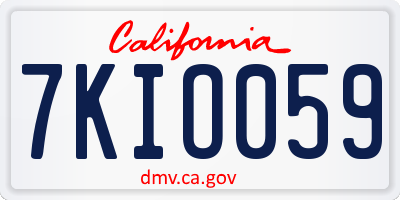 CA license plate 7KIO059