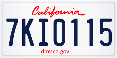 CA license plate 7KIO115