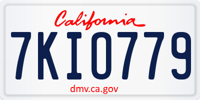 CA license plate 7KIO779