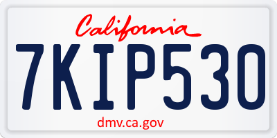CA license plate 7KIP530