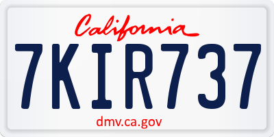 CA license plate 7KIR737