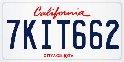 CA license plate 7KIT662