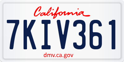 CA license plate 7KIV361