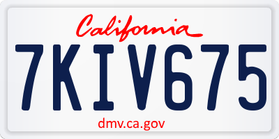 CA license plate 7KIV675