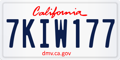 CA license plate 7KIW177