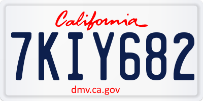 CA license plate 7KIY682
