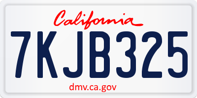 CA license plate 7KJB325
