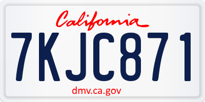 CA license plate 7KJC871