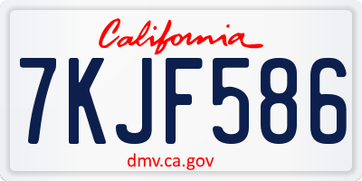 CA license plate 7KJF586