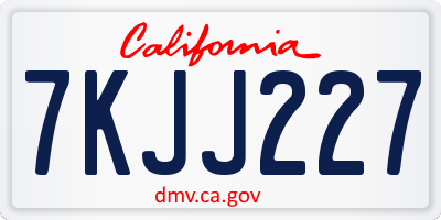 CA license plate 7KJJ227